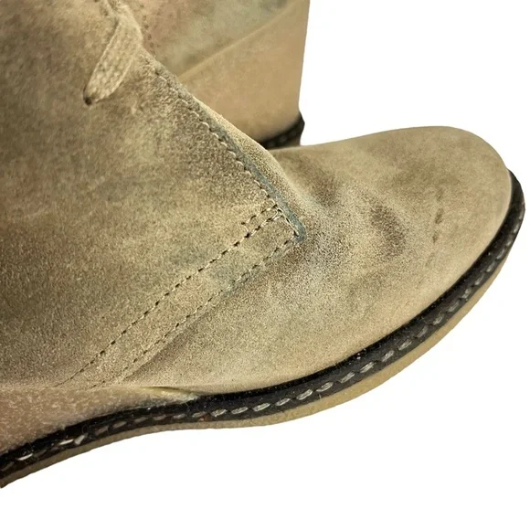 J CREW MACALISTER Wedge Boots Ankle Booties Genuine Leather Suede Shoes sz 8 - Picture 12 of 16